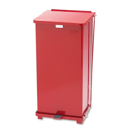 Rubbermaid Commercial Defenders Biohazard Step Can, Square, Steel, 24 gal, Red FGST24EPLRD
